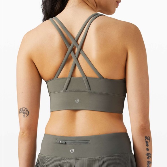 NWT Lululemon Energy Bra Long Line *Medium Support B-D Cup Grey Sage